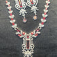 Majestic Crimson Drop Necklace Set