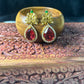 Peacock Ruby Teardrop Statement Earrings