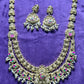 Antique Meenakari Long Temple Necklace Set