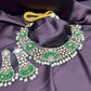 Emerald Polki Bridal Set with Pearls