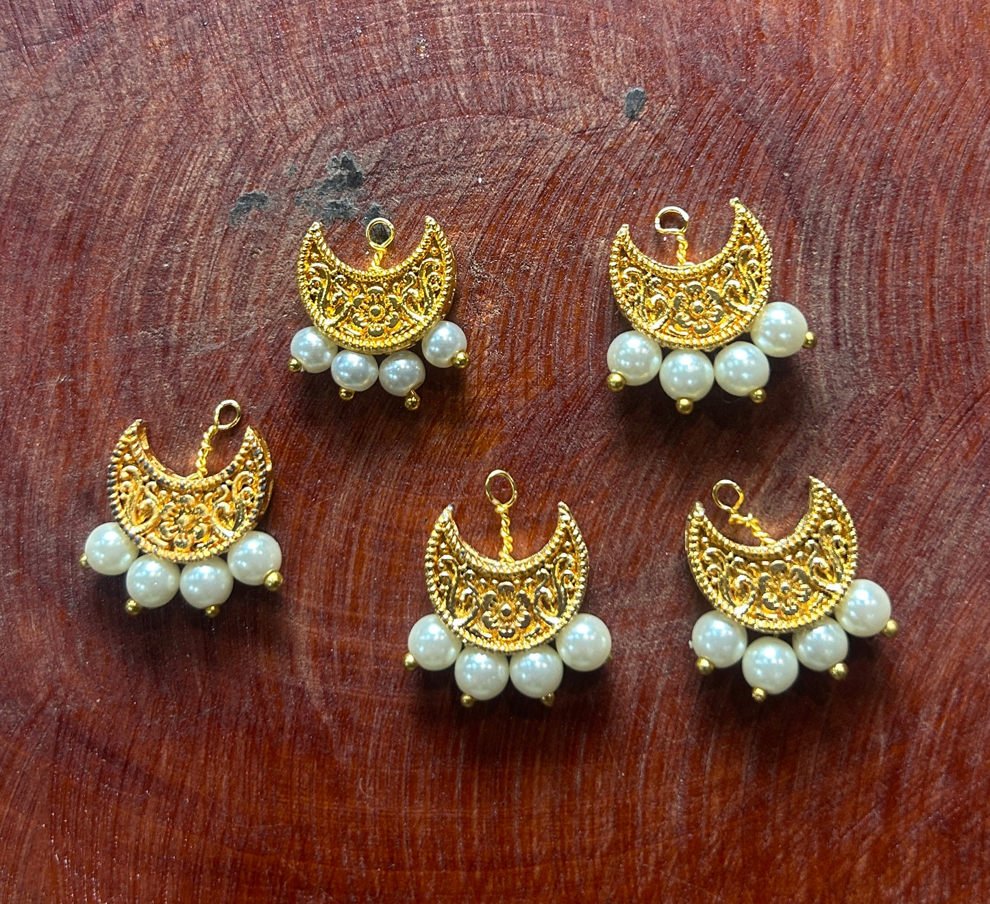Moon Crescent Hair Accessory with Pearls