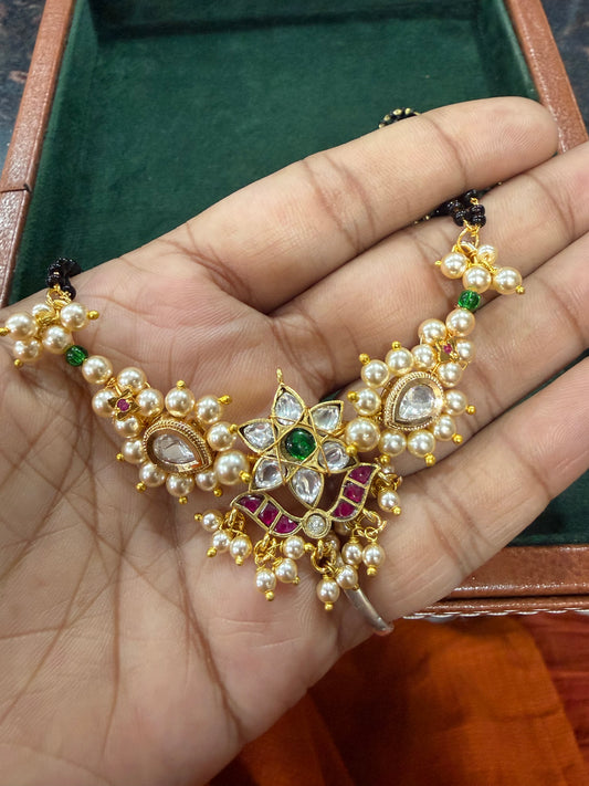 pachi Kundan Swarovski Pearl Mangalsutra