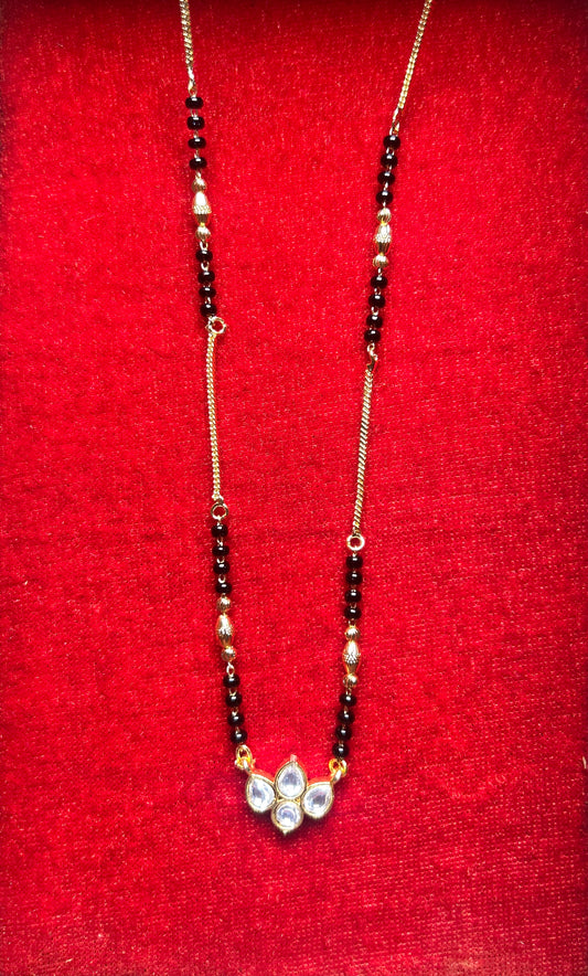 Meenakari Crescent Pendant Mangalsutra