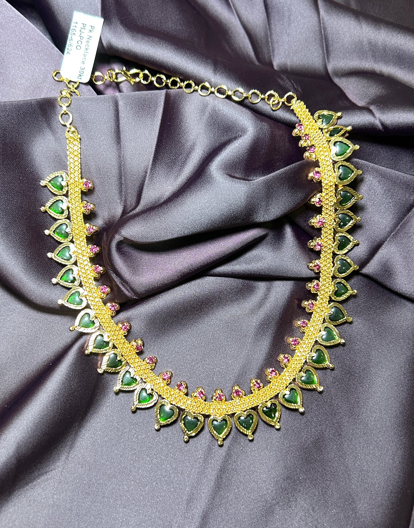 Green & Pink Heart Motif Haar