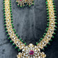 Royal Kundan Bridal Long Necklace Set – Emerald Green & Ruby Red