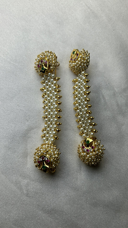 Lotus Pearl Line Earrings – Pakke Style
