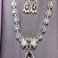 Ruby Bird Motif Diamond Look Necklace Set