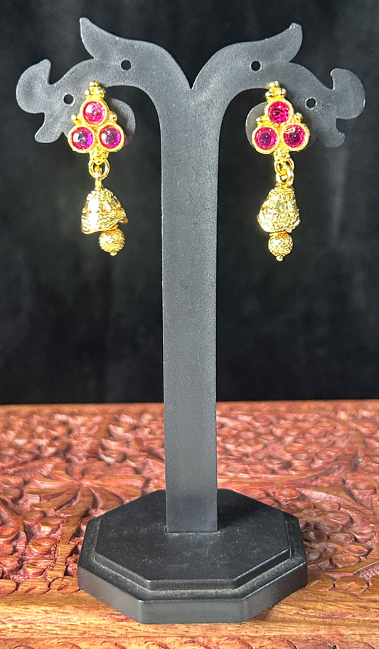 Ruby Glow Mini Jhumkas