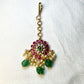 Petite Floral Kundan Maang Tikka with Green Drops