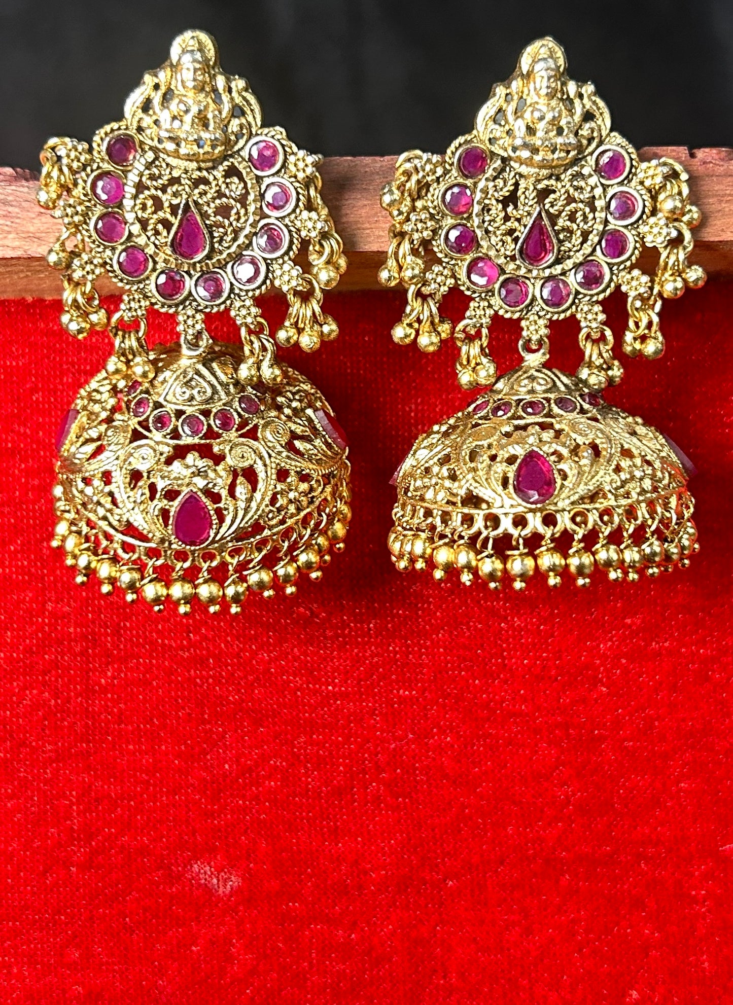 Temple Inspired Antique Jhumka Earrings
