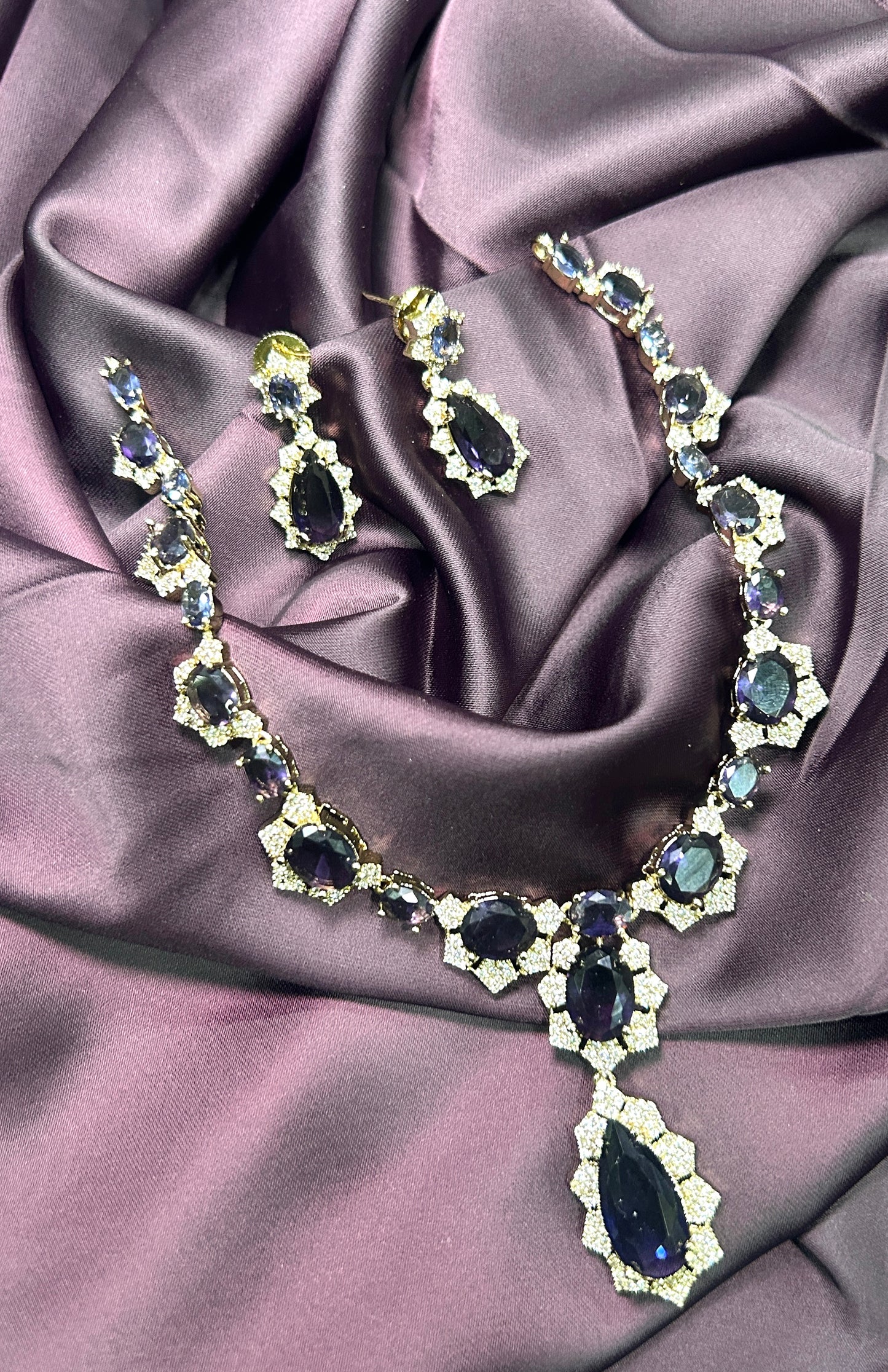 Royal Sapphire Blue Necklace Set