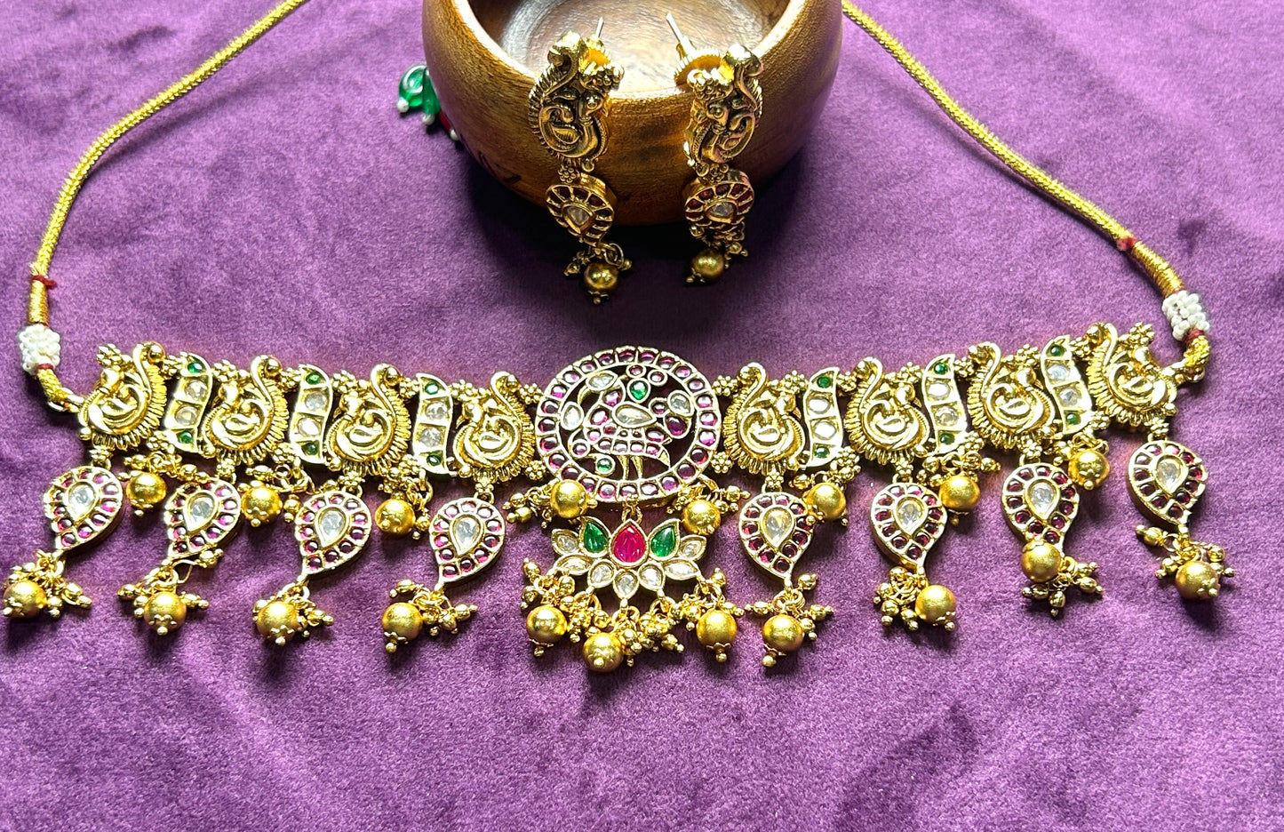 Traditional Temple Choker Necklace Set