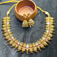 Traditional Lakshmi Necklace Set – Antique Finish with Jhumka Earrings