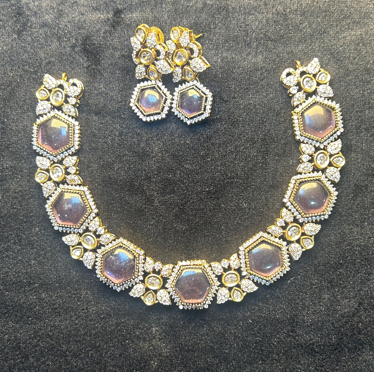 Midnight Hexa Shine Necklace Set