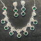 Graceful Emerald Drop Necklace Set