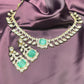 Emerald Square Elegance Necklace Set