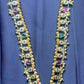 Ruby & Emerald Temple-Style Haar with Circular Pendant