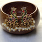 Peacock Design Kundan Bugdi with Pearl Dangling