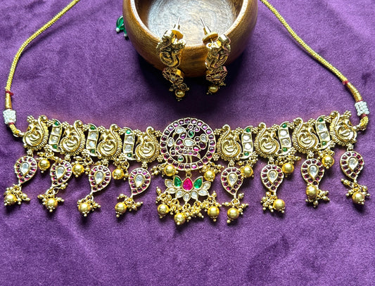 Traditional Temple Choker Necklace Set