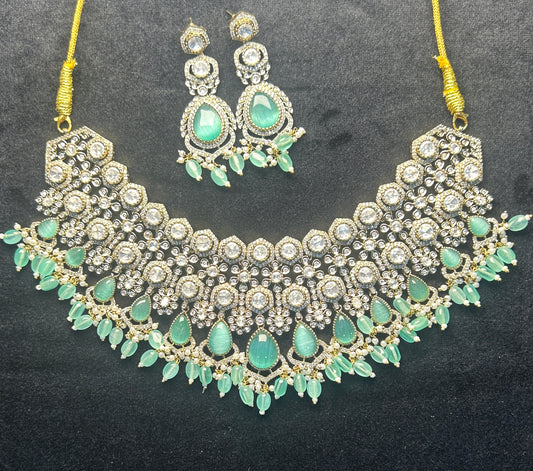Royal Mint Green Kundan Choker Set