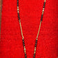 Short Mangalsutra with Pink Meena Crescent Pendant