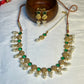 Green Kundan & Pearl Traditional Necklace Set – 1 Gram Gold Finish