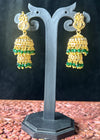 Double Layered Green Beaded Jhumkas