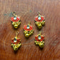 Red Lotus Kundan Hair Accessories – Traditional Gold Finish with Ghungroo