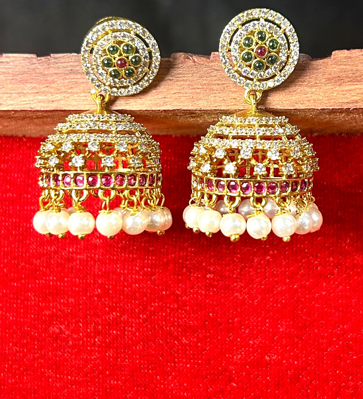 Royal Kundan Pearl Jhumka Earrings