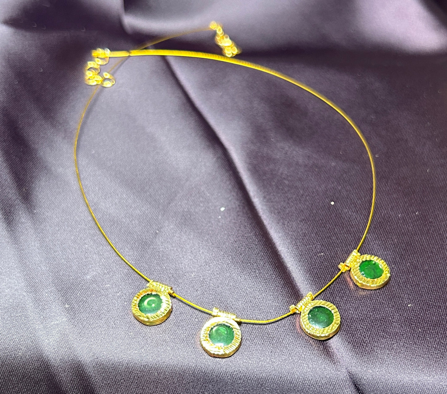 Minimalist Green Stone Pendant Necklace