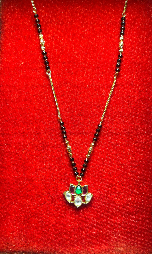 Mangalsutra with Kundan Lotus Pendant