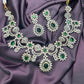 Royal Emerald & CZ Bridal Necklace Set