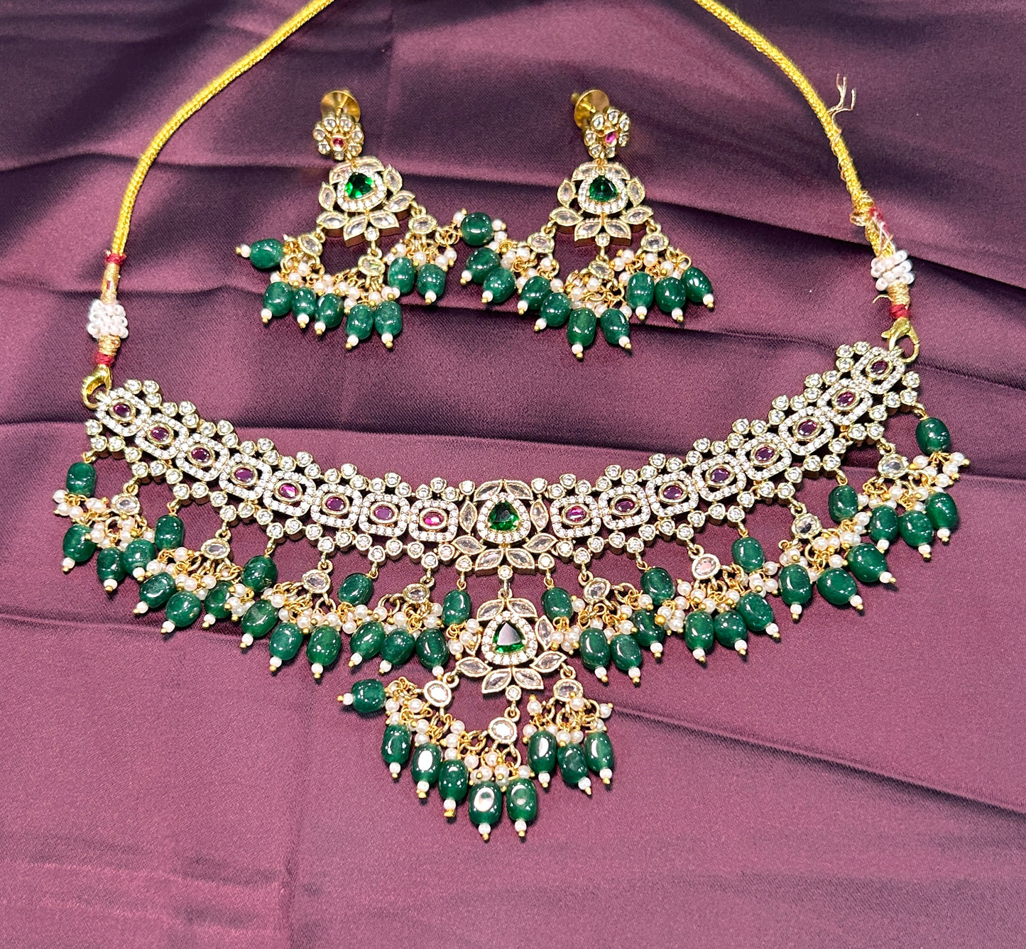 Royal Emerald Heritage Necklace Set
