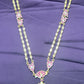 Pink Stone Kundan-Style Necklace with Pendant