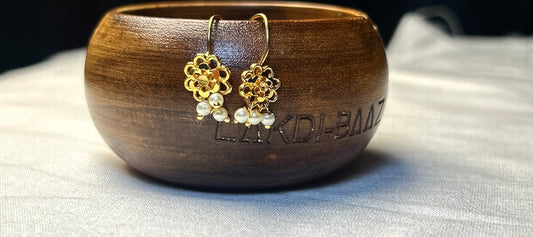 Classic Gold Floral Bugdi Earrings