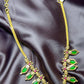 Green & Pink Enamel Heritage Necklace with Round Pendant