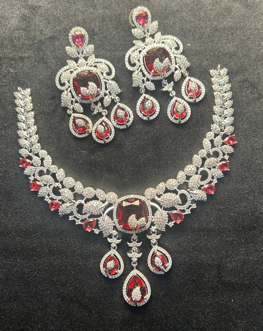 Imperial Red Radiance Necklace Set
