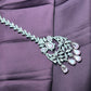 Silver Crystal & Moonstone Drop Maang Tikka