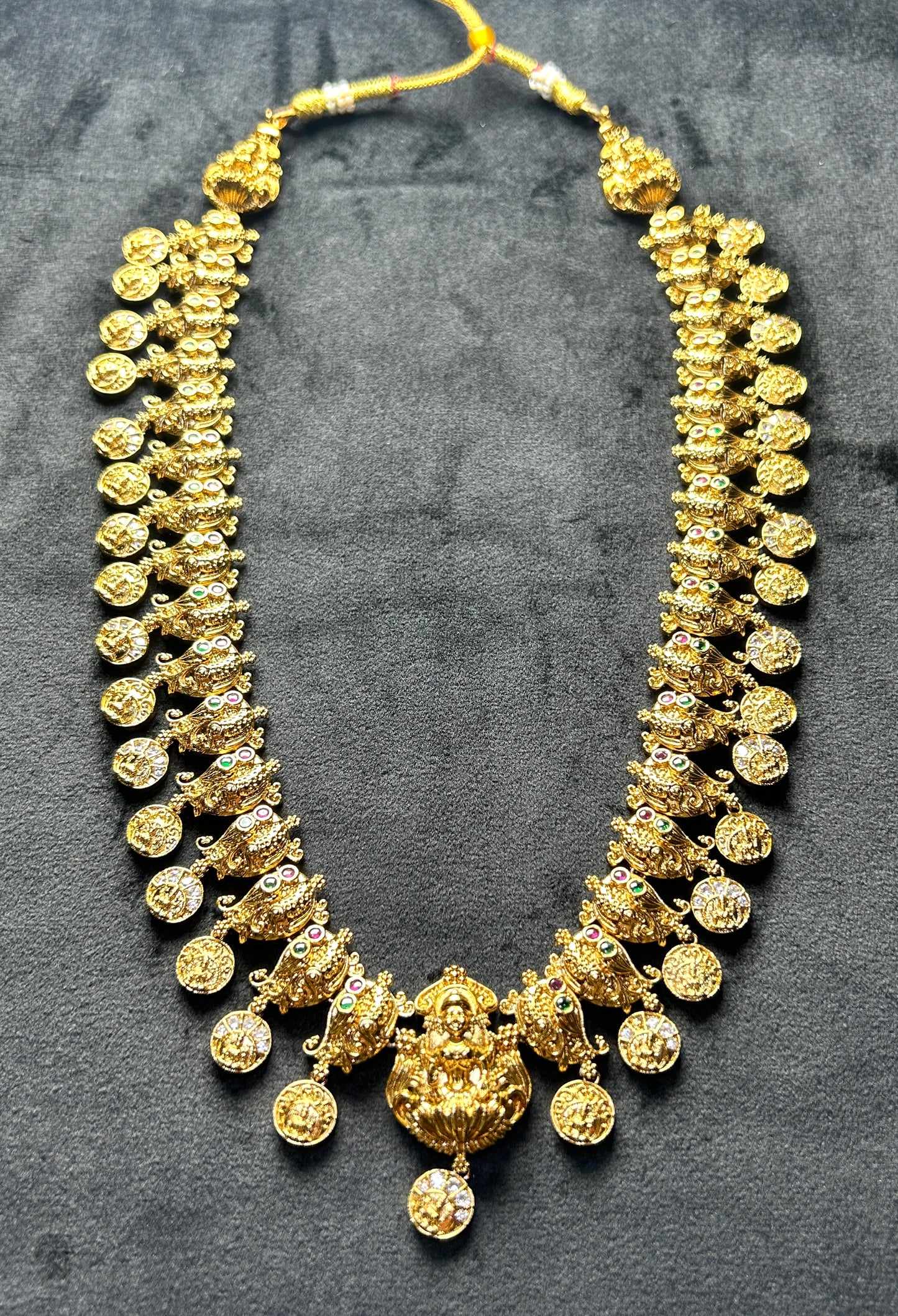 Antique Lakshmi Kasulaperu Temple Necklace