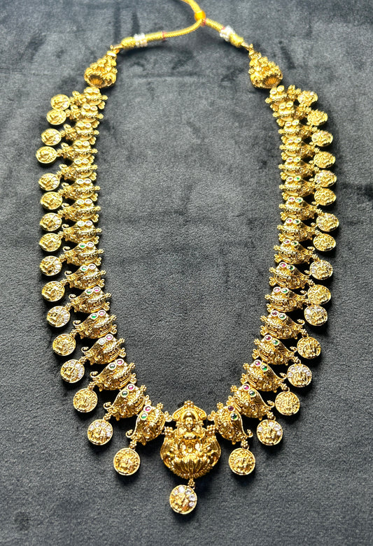 Antique Lakshmi Kasulaperu Temple Necklace