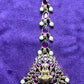 Lakshmi Motif Maang Tikka with Purple Kundan & Pearl Drops