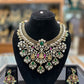 Rajwada Lakshmi Emerald Temple Necklace Set