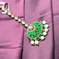 Royal Green Kundan & Pearl Maang Tikka