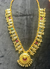Rajwadi Peacock Pendant Haar with Ruby-Green Accents