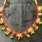 Gajara Thushi with Red Thread and Ruby Stones