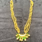 Golden Bead & Emerald Crescent Haar