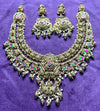 Antique Meenakari Short Temple Necklace Set