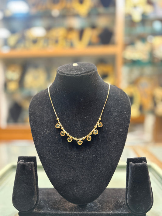 Minimal Emerald Drop Necklace