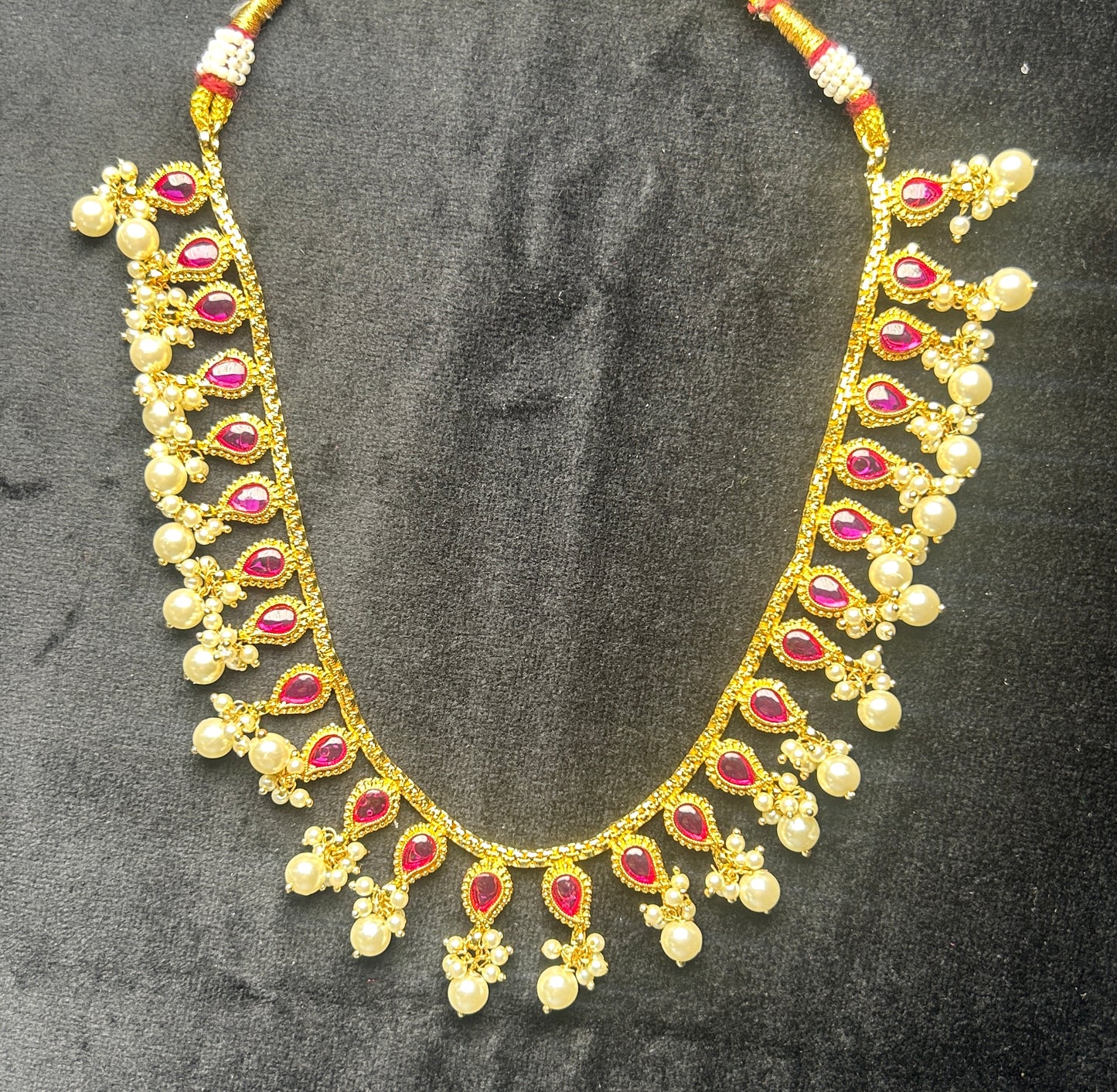 Ruby & Pearl Drop Necklace