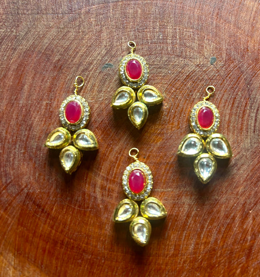 Ruby & Kundan Hair Accessory – Traditional Gold Finish